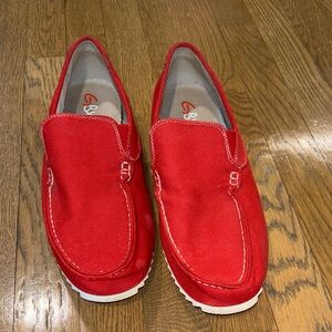 GBX Bold Red Canvas Loafers